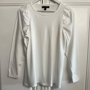 Banana Republic Factory Size Small White Crew Neck Long Sleeve T-Shirt NWOT
